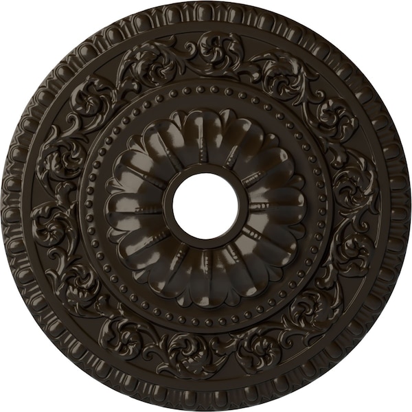 Ekena Millwork Vaduz Ceiling Medallion (Fits Canopies up to 3 1/2"), 23 1/2"OD x 3 1/2"ID x 2 1/8"P, Stone Hearth CM23VASHF - main